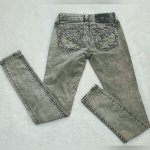 Miss Me Skinny Embellished Jeans w/Rhinestone Detail Style #TP572451